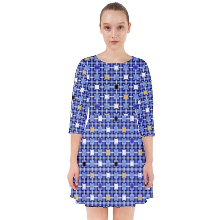 Persian Block Sky Smock Dress