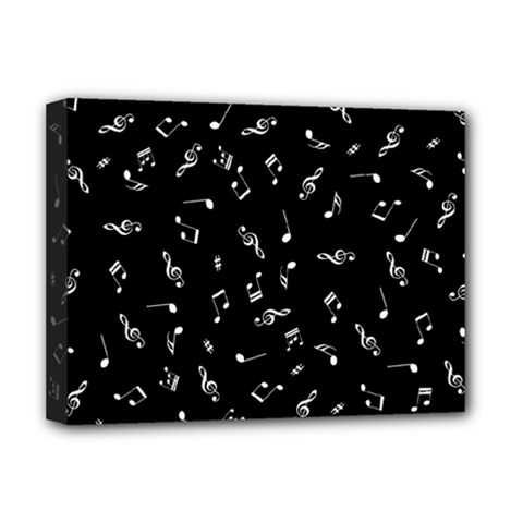 Music Tones Black Deluxe Canvas 16  X 12   by jumpercat