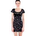 Music Tones Black Short Sleeve Bodycon Dress View1