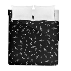 Music Tones Black Duvet Cover Double Side (full/ Double Size) by jumpercat