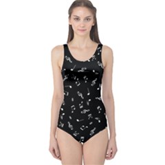 Music Tones Black One Piece Swimsuit by jumpercat