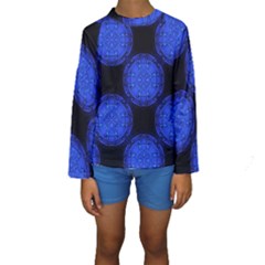 Blueberry Cosmos Kids  Long Sleeve Swimwear by whimsyart2wear