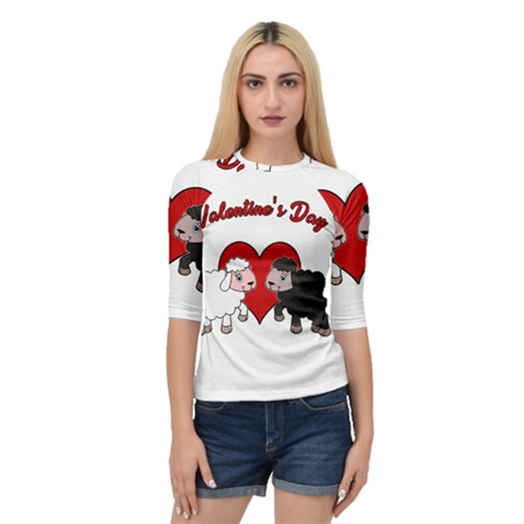 Valentines Day - Sheep  Quarter Sleeve Raglan Tee by Valentinaart