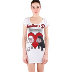 Valentines Day - Sheep  Short Sleeve Bodycon Dress by Valentinaart