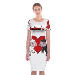 Valentines Day - Sheep  Classic Short Sleeve Midi Dress by Valentinaart