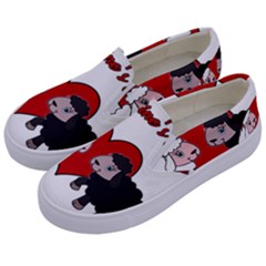 Valentines Day - Sheep  Kids  Canvas Slip Ons by Valentinaart