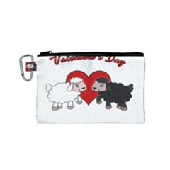 Valentines Day - Sheep  Canvas Cosmetic Bag (small) by Valentinaart