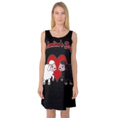 Valentines Day - Sheep  Sleeveless Satin Nightdress by Valentinaart