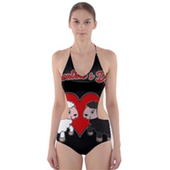 Valentines Day - Sheep  Cut-out One Piece Swimsuit by Valentinaart