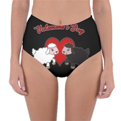 Valentines Day - Sheep  Reversible High-waist Bikini Bottoms by Valentinaart