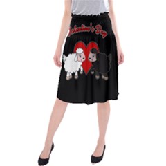 Valentines Day - Sheep  Midi Beach Skirt by Valentinaart