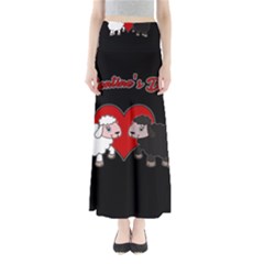 Valentines Day - Sheep  Full Length Maxi Skirt by Valentinaart