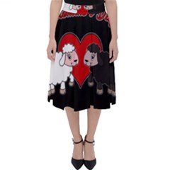 Valentines Day - Sheep  Folding Skater Skirt by Valentinaart