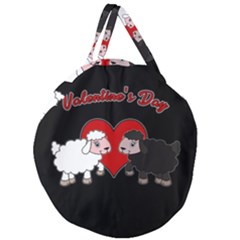 Valentines Day - Sheep  Giant Round Zipper Tote by Valentinaart