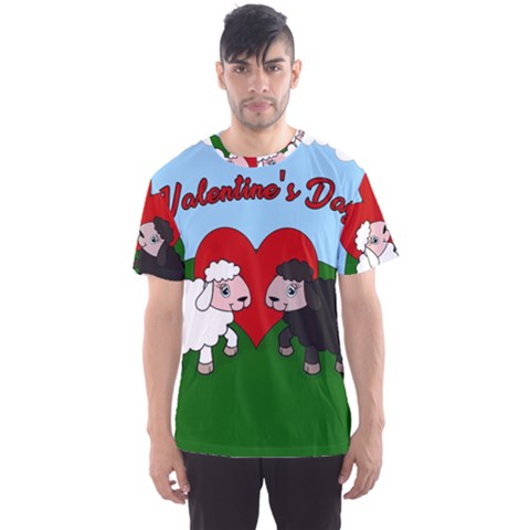 Valentines Day - Sheep  Men s Sports Mesh Tee by Valentinaart