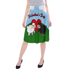 Valentines Day - Sheep  Midi Beach Skirt by Valentinaart