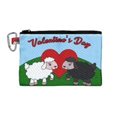 Valentines Day - Sheep  Canvas Cosmetic Bag (medium)