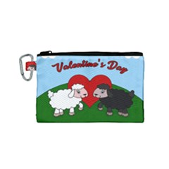 Valentines Day - Sheep  Canvas Cosmetic Bag (small) by Valentinaart