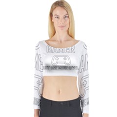 Gamer Long Sleeve Crop Top by Valentinaart