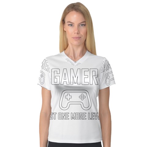 Gamer V-neck Sport Mesh Tee by Valentinaart