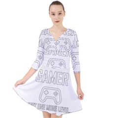 Gamer Quarter Sleeve Front Wrap Dress	 by Valentinaart