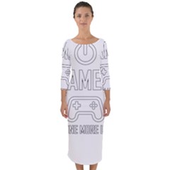 Gamer Quarter Sleeve Midi Bodycon Dress