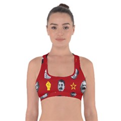 Communist Leaders Cross Back Sports Bra by Valentinaart