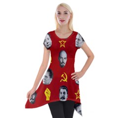 Communist Leaders Short Sleeve Side Drop Tunic by Valentinaart