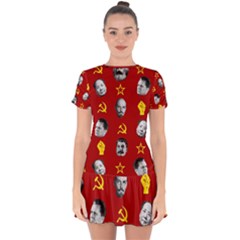 Communist Leaders Drop Hem Mini Chiffon Dress by Valentinaart