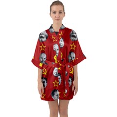 Communist Leaders Quarter Sleeve Kimono Robe by Valentinaart