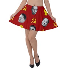 Communist Leaders Velvet Skater Skirt by Valentinaart