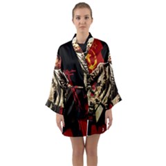 Lenin  Long Sleeve Kimono Robe by Valentinaart