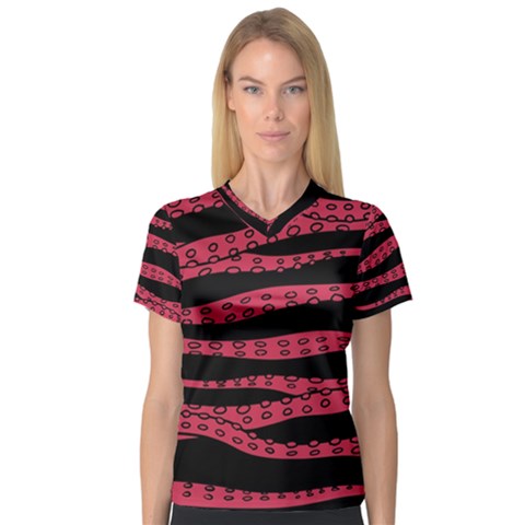 Blood Tentacles V-neck Sport Mesh Tee by jumpercat