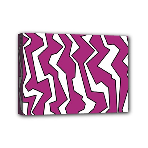 Electric Pink Polynoise Mini Canvas 7  X 5  by jumpercat