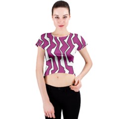 Electric Pink Polynoise Crew Neck Crop Top by jumpercat