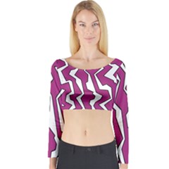 Electric Pink Polynoise Long Sleeve Crop Top by jumpercat