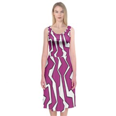 Electric Pink Polynoise Midi Sleeveless Dress by jumpercat