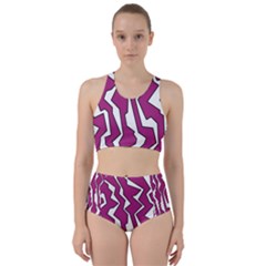 Electric Pink Polynoise Racer Back Bikini Set by jumpercat