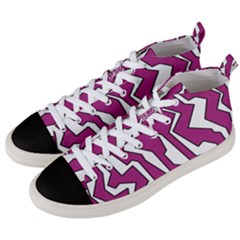 Electric Pink Polynoise Men s Mid-top Canvas Sneakers by jumpercat