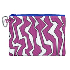 Electric Pink Polynoise Canvas Cosmetic Bag (xl)