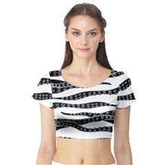 Hand Made Tentacle Short Sleeve Crop Top by jumpercat