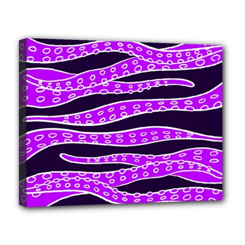 Purple Tentacles Canvas 14  X 11  by jumpercat