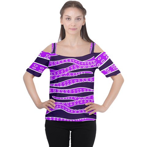 Purple Tentacles Cutout Shoulder Tee by jumpercat