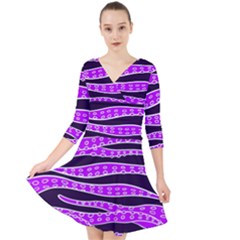 Purple Tentacles Quarter Sleeve Front Wrap Dress	 by jumpercat