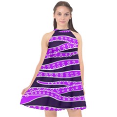 Purple Tentacles Halter Neckline Chiffon Dress  by jumpercat