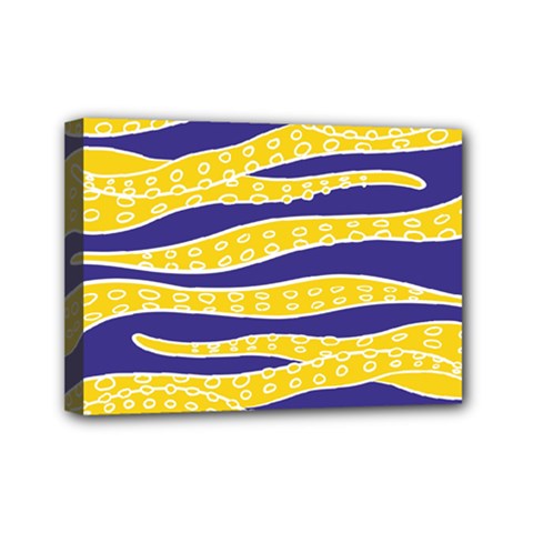 Yellow Tentacles Mini Canvas 7  X 5  by jumpercat