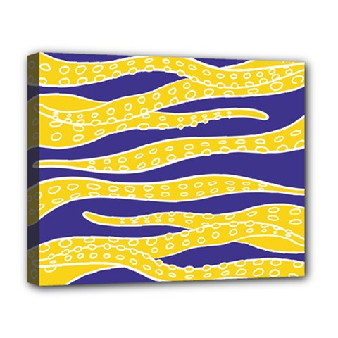 Yellow Tentacles Deluxe Canvas 20  X 16   by jumpercat