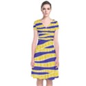 Yellow Tentacles Short Sleeve Front Wrap Dress View1