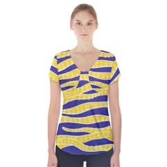 Yellow Tentacles Short Sleeve Front Detail Top