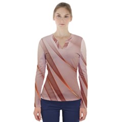 Background Light Glow Abstract Art V-neck Long Sleeve Top